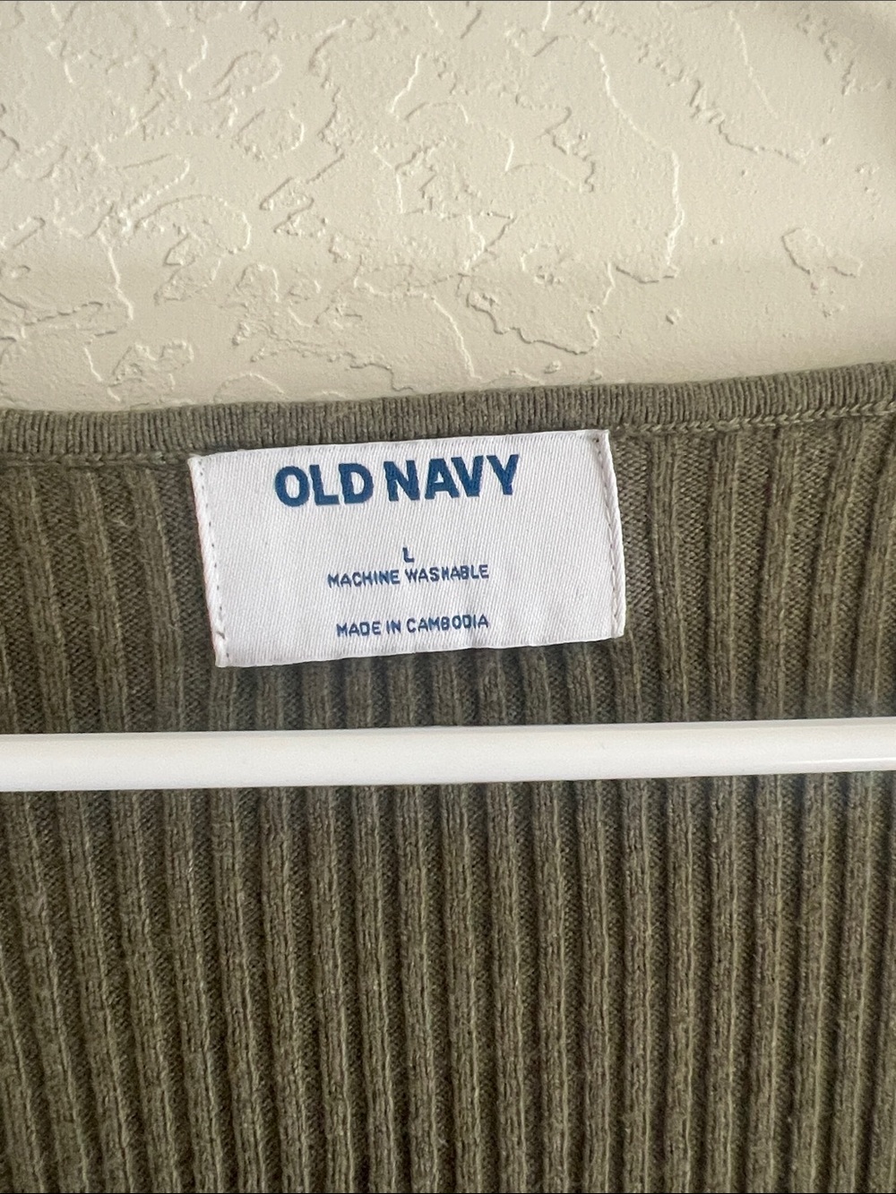 Old Navy Olive Ribbed Sweetheart Long-Sleeve Top - Picture 3 of 4